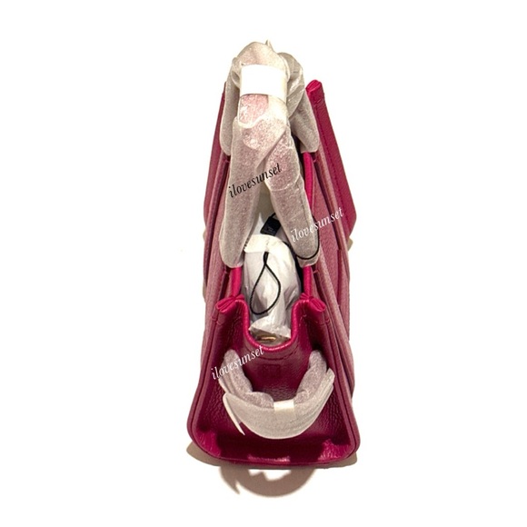 {Marc Jacobs} The Leather MINI Tote Bag #955 LIPSTICK PINK - Crossbody Bag - Picture 9 of 10